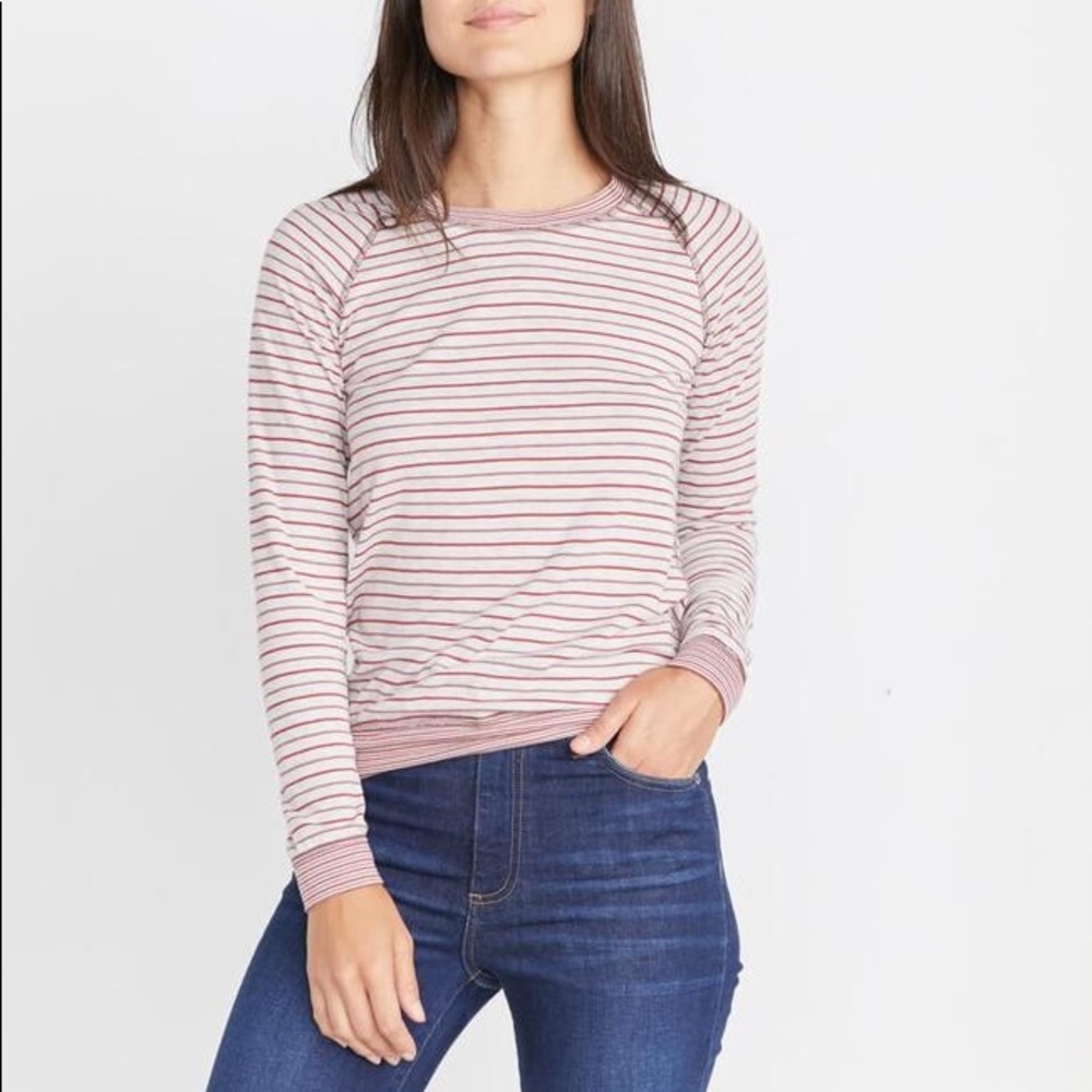 Marine Layer Reversible Raglan Tee in Rosewood